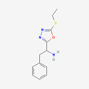 1-(5-Ethylsulfanyl-[1,3,4]oxadiazol-2-yl)-2-phenyl-ethylamine