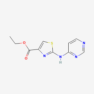 molecular formula C10H10N4O2S B13053341 Ethyl 2-(pyrimidin-4-ylamino)thiazole-4-carboxylate 