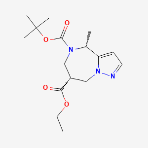 molecular formula C16H25N3O4 B13053604 Racemic-(4S,7S)-5-Tert-Butyl 7-Ethyl 4-Methyl-7,8-Dihydro-4H-Pyrazolo[1,5-A][1,4]Diazepine-5,7(6H)-Dicarboxylate 