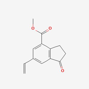 molecular formula C13H12O3 B13053693 Methyl 1-Oxo-6-Vinyl-2,3-Dihydro-1H-Indene-4-Carboxylate 