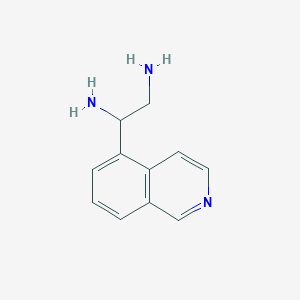 molecular formula C11H13N3 B13053741 1-(5-Isoquinolyl)ethane-1,2-diamine 