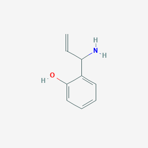 molecular formula C9H11NO B13053822 2-(1-Aminoprop-2-EN-1-YL)phenol 
