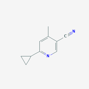molecular formula C10H10N2 B13053838 6-Cyclopropyl-4-methylnicotinonitrile 
