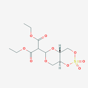 molecular formula C12H18O10S B13053982 Diethyl 2-((4AR,8AS)-2,2-dioxidotetrahydro-[1,3]dioxino[5,4-D][1,3,2]dioxathiin-6-YL)malonate 