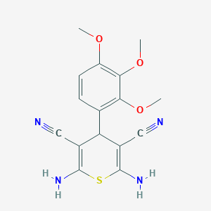 molecular formula C16H16N4O3S B1305400 2,6-diamino-4-(2,3,4-trimethoxyphenyl)-4H-thiopyran-3,5-dicarbonitrile CAS No. 333759-74-3