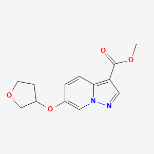 molecular formula C13H14N2O4 B13054075 Methyl 6-((tetrahydrofuran-3-YL)oxy)pyrazolo[1,5-A]pyridine-3-carboxylate 