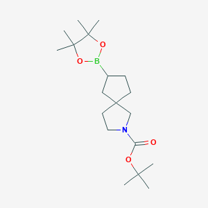 molecular formula C19H34BNO4 B13054131 Tert-butyl 7-(4,4,5,5-tetramethyl-1,3,2-dioxaborolan-2-YL)-2-azaspiro[4.4]nonane-2-carboxylate 