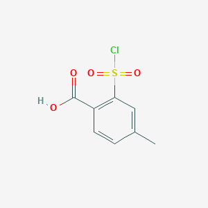 molecular formula C8H7ClO4S B13054197 2-(Chlorosulfonyl)-4-methylbenzoic acid CAS No. 80998-71-6