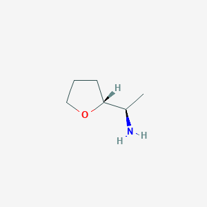molecular formula C6H13NO B13054287 (S)-1-((S)-tetrahydrofuran-2-yl)ethanamine 