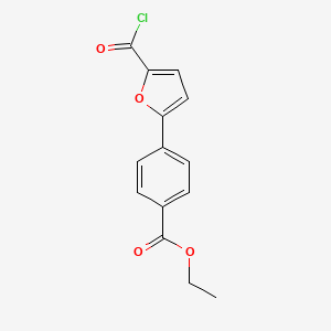 molecular formula C14H11ClO4 B1305443 4-(5-Chlorocarbonyl-furan-2-yl)-benzoic acid ethyl ester CAS No. 333435-04-4