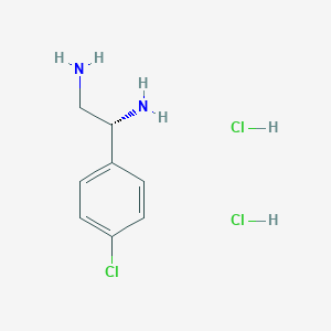 molecular formula C8H13Cl3N2 B13054485 (1R)-1-(4-Chlorophenyl)ethane-1,2-diamine 2hcl 