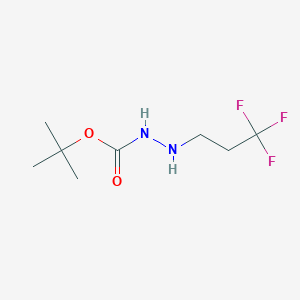 molecular formula C8H15F3N2O2 B13054639 Tert-butyl 2-(3,3,3-trifluoropropyl)hydrazine-1-carboxylate 