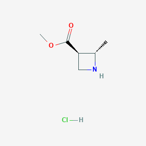 molecular formula C6H12ClNO2 B13054703 methyl (2S,3R)-2-methylazetidine-3-carboxylate;hydrochloride 