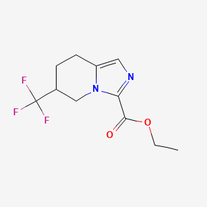 molecular formula C11H13F3N2O2 B13054779 Ethyl 6-(trifluoromethyl)-5,6,7,8-tetrahydroimidazo[1,5-A]pyridine-3-carboxylate 