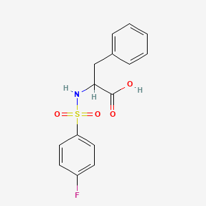 molecular formula C15H14FNO4S B1305479 2-{[(4-Fluorophenyl)sulfonyl]amino}-3-phenylpropanoic acid CAS No. 40279-96-7