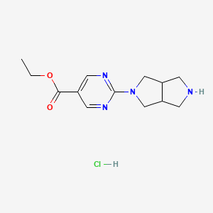 molecular formula C13H19ClN4O2 B13054909 Ethyl 2-(hexahydropyrrolo[3,4-C]pyrrol-2(1H)-YL)pyrimidine-5-carboxylate hcl 