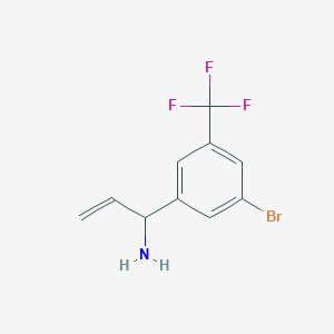 molecular formula C10H9BrF3N B13055005 1-[3-Bromo-5-(trifluoromethyl)phenyl]prop-2-EN-1-amine 