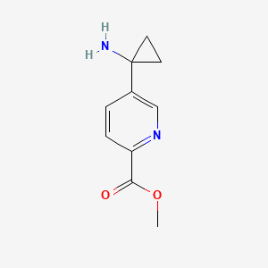 molecular formula C10H12N2O2 B13055126 Methyl 5-(1-aminocyclopropyl)picolinate 