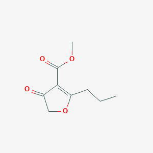 molecular formula C9H12O4 B13055405 Methyl 4-oxo-2-propyl-4,5-dihydrofuran-3-carboxylate 