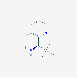 molecular formula C11H18N2 B13056029 (1R)-2,2-Dimethyl-1-(3-methyl(2-pyridyl))propylamine 
