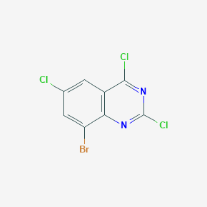 molecular formula C8H2BrCl3N2 B13056037 8-Bromo-2,4,6-trichloroquinazoline 