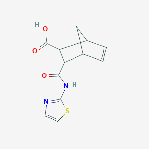 molecular formula C12H12N2O3S B1305624 3-(Thiazol-2-ylcarbamoyl)-bicyclo[2.2.1]hept-5-ene-2-carboxylic acid CAS No. 320784-65-4