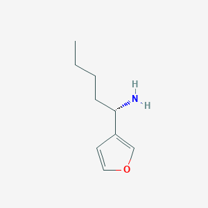 molecular formula C9H15NO B13056315 (1S)-1-(3-Furyl)pentylamine 