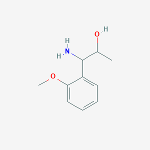 molecular formula C10H15NO2 B13056401 1-Amino-1-(2-methoxyphenyl)propan-2-OL 