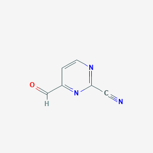 molecular formula C6H3N3O B130565 4-Formylpyrimidine-2-carbonitrile CAS No. 145276-04-6