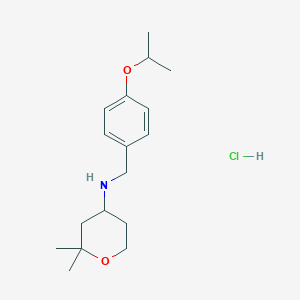 molecular formula C17H28ClNO2 B1305650 (2,2-Dimethyl-tetrahydro-pyran-4-YL)-(4-isopropoxy-benzyl)-amine hydrochloride CAS No. 5228-75-1