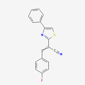 3-(4-Fluorophenyl)-2-(4-phenyl-1,3-thiazol-2-yl)acrylonitrile