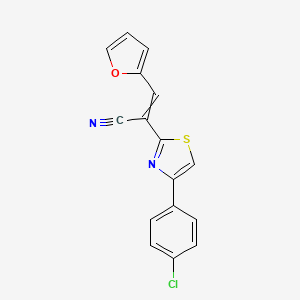 molecular formula C16H9ClN2OS B1305653 (E)-2-[4-(4-chlorophenyl)-1,3-thiazol-2-yl]-3-(2-furyl)-2-propenenitrile 