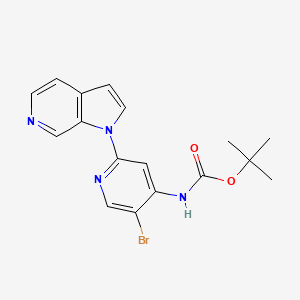 molecular formula C17H17BrN4O2 B13056609 Tert-butyl (5-bromo-2-(1H-pyrrolo[2,3-C]pyridin-1-YL)pyridin-4-YL)carbamate 