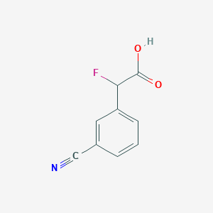 molecular formula C9H6FNO2 B13056668 2-(3-Cyanophenyl)-2-fluoroacetic acid 