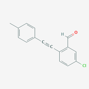 molecular formula C16H11ClO B13056713 5-Chloro-2-(P-tolylethynyl)benzaldehyde 