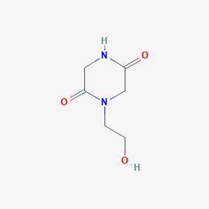 molecular formula C6H10N2O3 B130568 1-(2-Hydroxyethyl)piperazine-2,5-dione CAS No. 143411-79-4