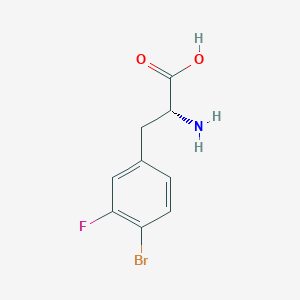 molecular formula C9H9BrFNO2 B13056913 (R)-2-Amino-3-(4-bromo-3-fluorophenyl)propanoicacidhcl 