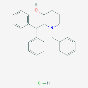 molecular formula C25H28ClNO B013057 3-Piperidinol, 1-benzyl-2-(diphenylmethyl)-, hydrochloride CAS No. 19974-87-9