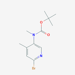 molecular formula C12H17BrN2O2 B13057012 Tert-butyl (6-bromo-4-methylpyridin-3-YL)(methyl)carbamate 