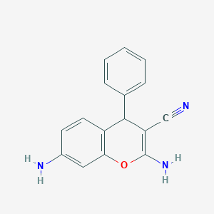 molecular formula C16H13N3O B1305702 2,7-Diamino-4-phenyl-4H-chromene-3-carbonitrile CAS No. 111861-39-3