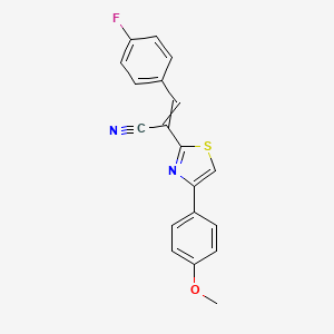 molecular formula C19H13FN2OS B1305708 3-(4-Fluorophenyl)-2-[4-(4-methoxyphenyl)-1,3-thiazol-2-yl]acrylonitrile 