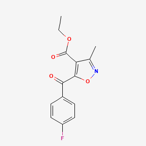 molecular formula C14H12FNO4 B13057112 Ethyl 5-(4-fluorobenzoyl)-3-methylisoxazole-4-carboxylate 