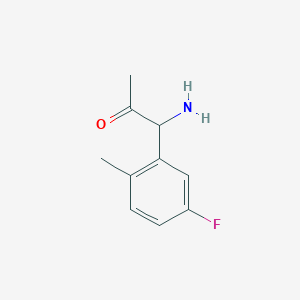 molecular formula C10H12FNO B13057140 1-Amino-1-(5-fluoro-2-methylphenyl)acetone 