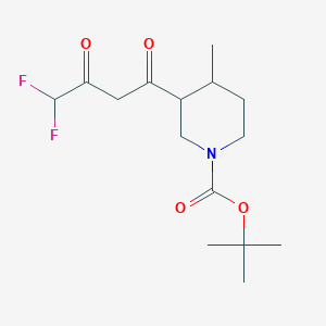 molecular formula C15H23F2NO4 B13057148 tert-Butyl 3-(4,4-difluoro-3-oxobutanoyl)-4-methylpiperidine-1-carboxylate 