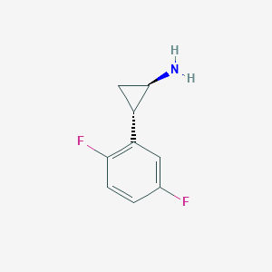 molecular formula C9H9F2N B13057160 Trans-2-(2,5-difluorophenyl)cyclopropan-1-amine 