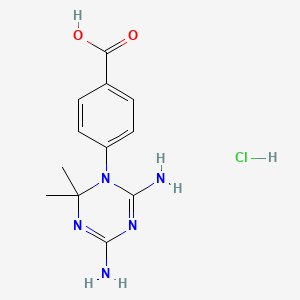 molecular formula C12H16ClN5O2 B1305717 4-(4,6-Diamino-2,2-dimethyl-2h-[1,3,5]triazin-1-yl)-benzoic acid hydrochloride CAS No. 4514-43-6