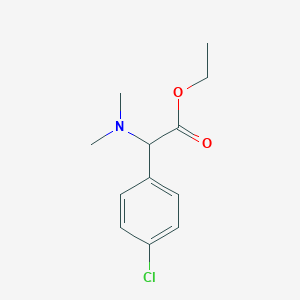 molecular formula C12H16ClNO2 B13057220 Ethyl 2-(4-chlorophenyl)-2-(dimethylamino)acetate 
