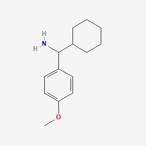 molecular formula C14H21NO B13057255 Cyclohexyl(4-methoxyphenyl)methanamine 