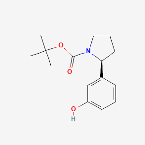molecular formula C15H21NO3 B13057270 Tert-butyl (S)-2-(3-hydroxyphenyl)pyrrolidine-1-carboxylate 