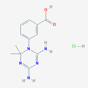 molecular formula C12H16ClN5O2 B1305732 3-(4,6-Diamino-2,2-dimethyl-2H-[1,3,5]triazin-1-YL)-benzoic acid hydrochloride CAS No. 4576-37-8